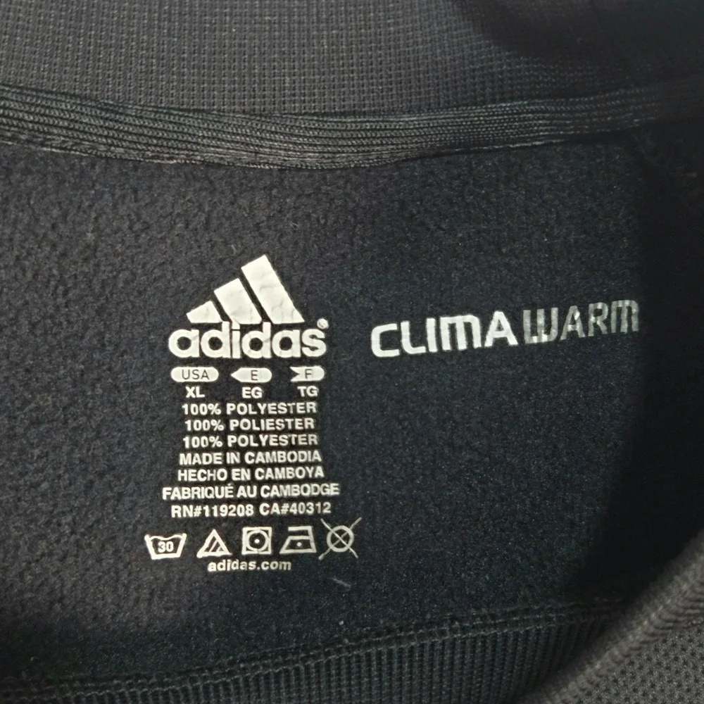 Adidas Nebraska Football Pullover Mens‎ XL Black ClimaWarm Crewneck Sweatshirt